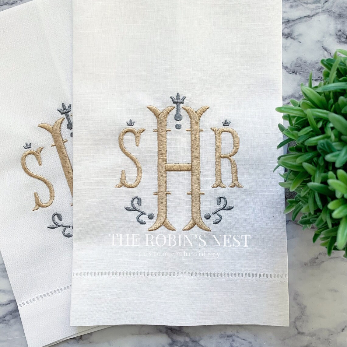 Embroidered Linen Guest Towels Monogrammed Hostess Gift Etsy