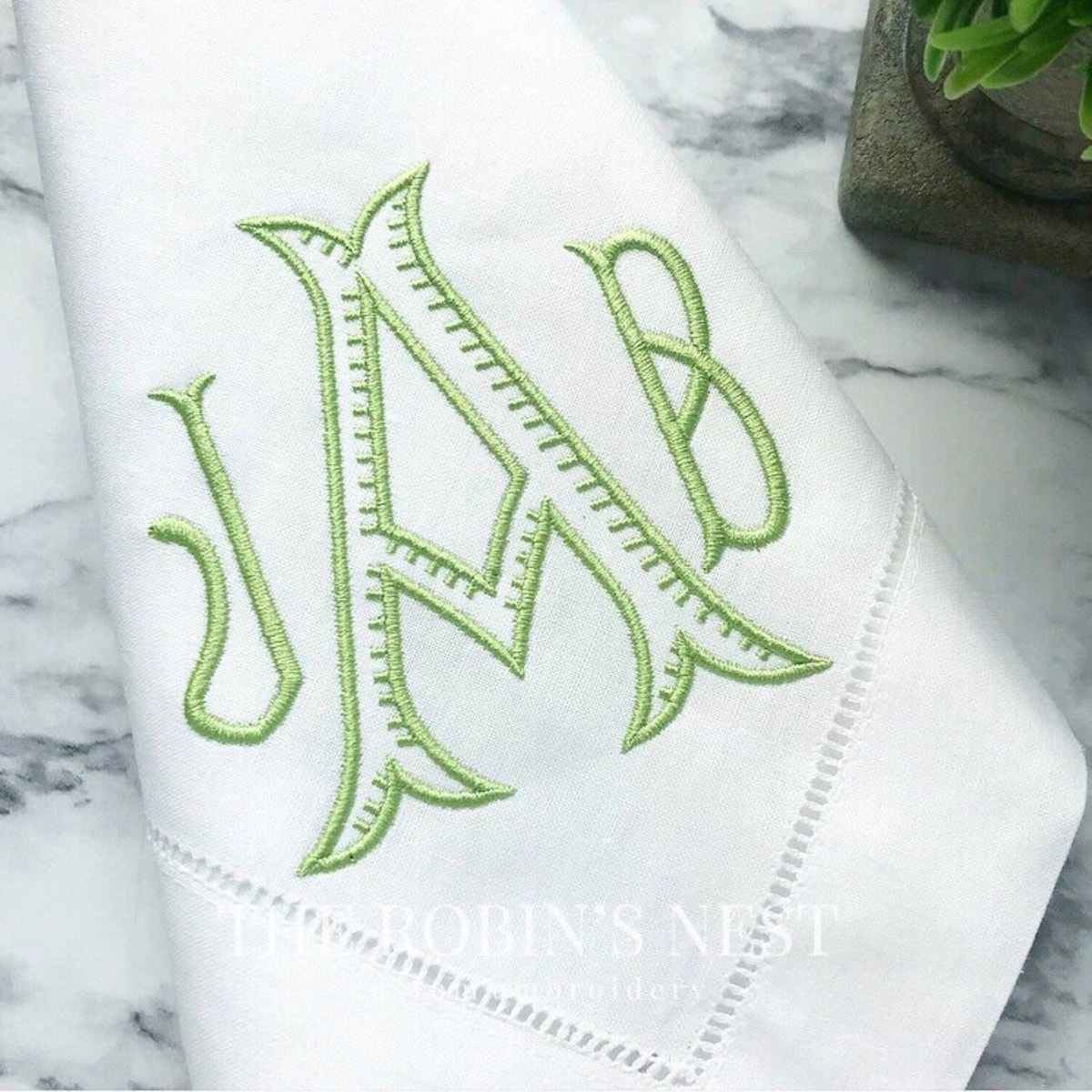 Embroidered Custom Linen Dinner Napkins - Etsy