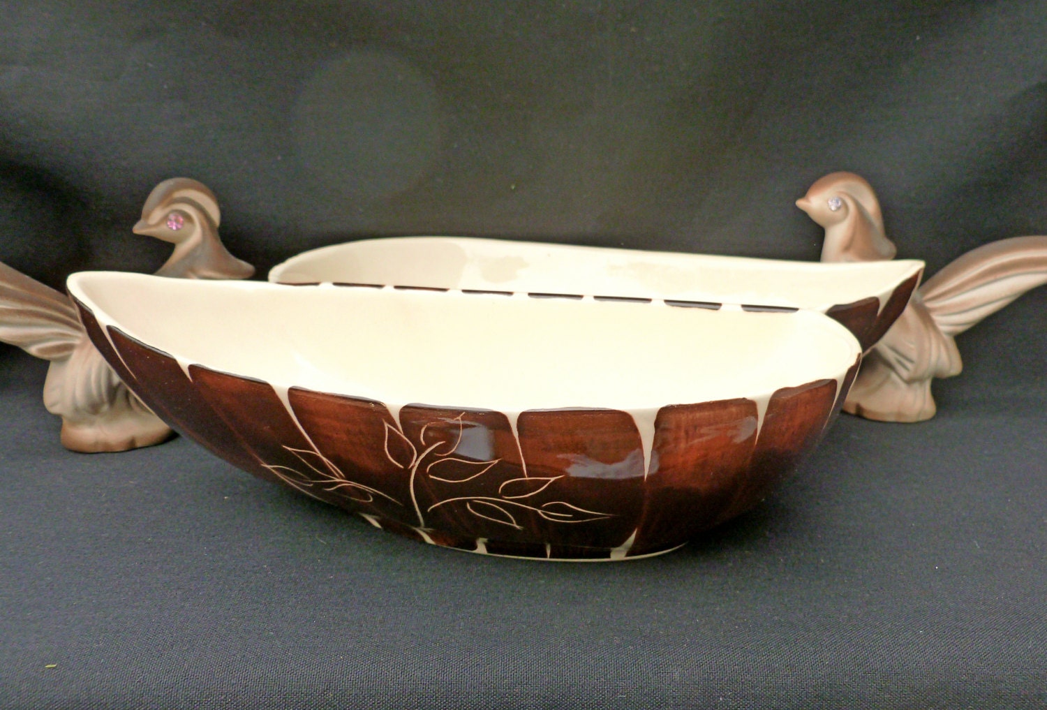 Ceramic Divided Bowl Vegetable Bowl Trinket Dish Divided Etsy