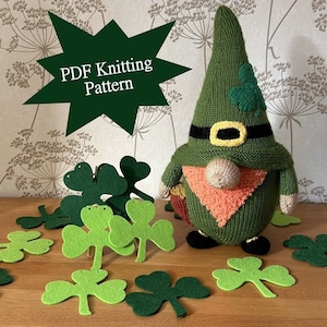 PDF Knitting Pattern - Leprechaun Gnome - St Patrick's Gnome/Gonk