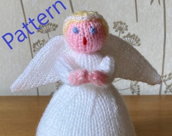 PDF Knitting Pattern - Christmas Angel, Decoration 15cm/5.5" high