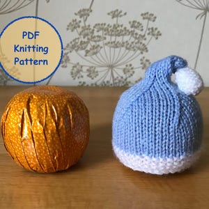 PDF Knitting Pattern - Santa Hat Chocolate Orange Covers