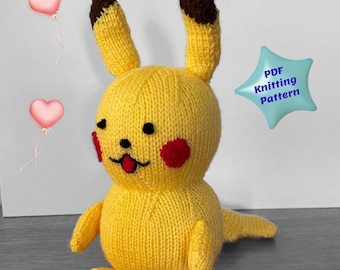 Pikachu Knitting Pattern - PDF - Electric Mouse