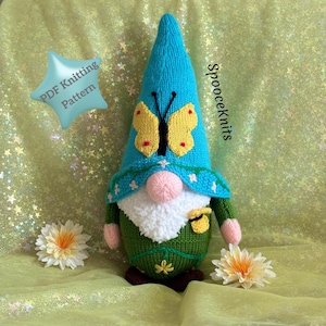 Butterfly Gnome Knitting Pattern - Digital Download