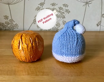 PDF Knitting Pattern - Santa Hat Chocolate Orange Covers