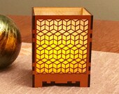 Romanesque Architectural Votive Candle Lamp | Marrakech | Morocco | Rhombille | Dice Lattice | Muslim | Votive Holder | Tea Light