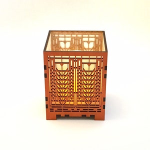 Frank Lloyd Wright Tree of Life Inspired Desktop Votive Candle Lamp, Art & Crafts Style, Mission Style, Craftsman Style