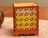 Small Marrakech Pattern Desktop Votive Candle Lamp, Moroccan window pattern