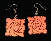 Mackintosh Rose Earrings: Copper Finish, Art Deco Style