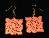 Mackintosh Rose Earrings: Copper Finish, Art Deco Style
