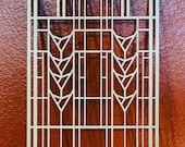 Frank Lloyd Wright Inspired Window Hanging: DeRhodes House Trumpet Flower, Mission Style
