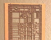 Frank Lloyd Wright Inspired Water Lilies Wood Wall Art - Left Panel