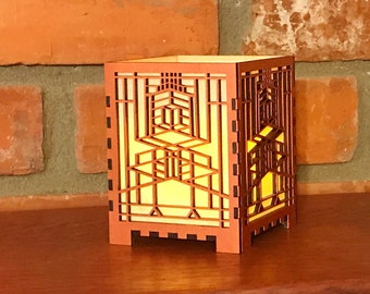 Frank Lloyd Wright Robie House Inspired Desktop Votive Candle Lamp, Art & Crafts Style, Mission Style, Craftsman Style