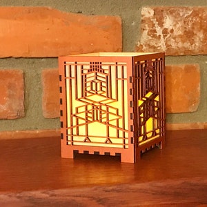 Frank Lloyd Wright Robie House Inspired Desktop Votive Candle Lamp, Art & Crafts Style, Mission Style, Craftsman Style