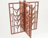 Frank Lloyd Wright Inspired Wood Ornament: Arts & Crafts Decor