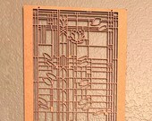 Frank Lloyd Wright Inspired Water Lilies Wood Wall Panel - Right