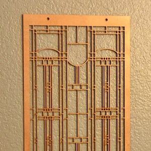 Large Prairie School style Wall or Window Hanging, Art & Crafts Style, Mission Style, Craftsman Style