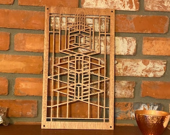 Robie House Single Panel Wall Hanging - Frank Lloyd Wright inspired, Art & Crafts Style, Mission Style, Craftsman Style