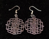 Frank Lloyd Wright Inspired Wooden Earrings: Metallic Purple Finish
