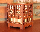 Mackintosh Rose Art Deco Votive Candle Lamp: Craftsman Style