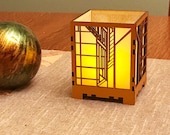 Art Deco Votive Candle Lamp: Gatsby Style, Frank Lloyd Wright Inspired