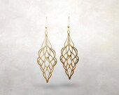 Arts & Crafts Brass Earrings |  Grapevine | Chicago Group | Lightweight | Statement | Gift