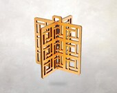 Breeze Block Inspired 3D Ornament: Vintage Retro, Architectural, Geometric, Caged Block pattern