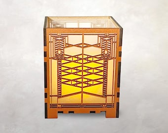 Lámpara de vela arquitectónica Arts & Crafts / Robie House / Frank Lloyd Wright / Portavotivas / Vela de té