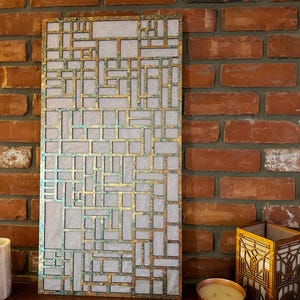 Arts & Crafts Kitchen Cabinet Door Insert | Ernest Batchelder | Mission Style | Functional Wall Decor | 14" × 27.25" × .125" afbeelding 2