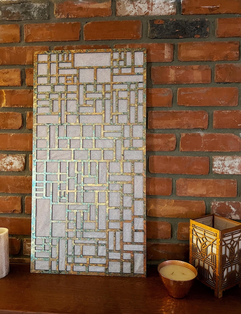 Arts & Crafts Kitchen Cabinet Door Insert | Ernest Batchelder | Mission Style | Functional Wall Decor | 14" × 27.25" × .125" afbeelding 2
