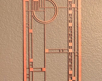 Tapiz de madera inspirado en la casa de juegos Coonley n.° 6 / Frank Lloyd Wright / Sinfonía infantil / Estilo misión / 45,7 cm x 28,9 cm x 3,17 cm