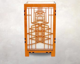 Prairie School Architectural Candle Lamp | Robie House | Frank Lloyd Wright | Votive Holder | Tea Light | Medium