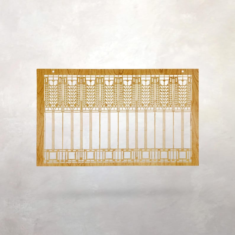 Prairie School Tree of Life Wood Wall Hanging | Frank Lloyd Wright | Arts & Crafts Style image 1