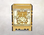 Arts & Crafts Architectural Candle Lamp | Lotus | Craftsman |  | Votive Holder | Tea Light | Miracle Flower | Lotus and Reeds