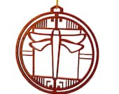 Dragonfly Wood Ornament: Arts & Crafts Style, Prairie School