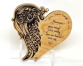 Personalized Memorial Angel Wing Ornament with Name, Dates, and Term of Endearment