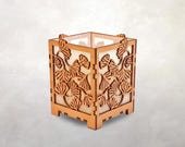 Arts & Crafts Architectural Candle Lamp | Ginkgo Leaves | Greene and Greene | Japanese | Votive Holder | Tea Light