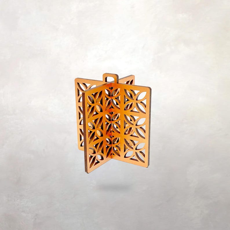 Mid-Century Modern Breeze Block Inspired 3D Ornament, Retro, Architectural, Geometric, La Costa pattern imagem 1
