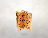 Mid-Century Modern Wood Ornament: Breeze Block Inspired Geometric Decor