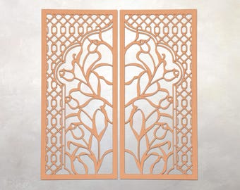 Panel arquitectónico arabesco / SET / Marrakech / Marruecos / Muqarnas / Amazigh / Decoración de pared / Paneles emparejados / 45,7 x 23,8 x 3,1 cm