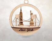 3D New York City | Travel Keepsake | Statue Of Liberty | Empire State Building | Brooklyn Bridge | Ornament