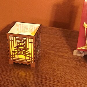 Prairie School Architectural Candle Lamp | Robie House | Frank Lloyd Wright | Votive Holder | Tea Light image 4