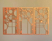 Frank Lloyd Wright Inspired Wall Art: Coonley Playhouse Trio