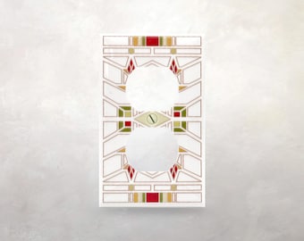 Cubierta de toma de corriente arquitectónica / Inspiración de Bradley House / Placa de interruptor arquitectónica / Placa de pared dimensional / Dúplex de una sola entrada