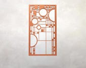 Frank Lloyd Wright Inspired Wood Wall Hanging: Mission Style Art