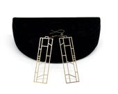 Geometric Brass Earrings: Frank Lloyd Wright Inspired Architecture