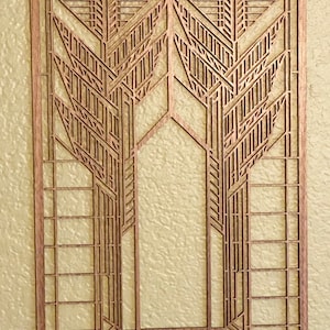 Adorno de pared de madera con forma de zumaque de Frank Lloyd Wright - Decoración estilo misión imagen 3