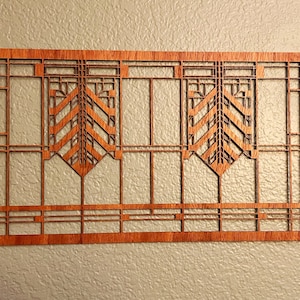 Frank Lloyd Wright Walser House Inspired Wall or Window Hanging, Art & Crafts Style, Mission Style, Craftsman Style