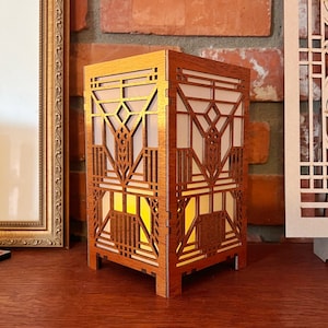 Lake Geneva Hotel Inspired Desktop Candle Lamp, Medium size, Art & Crafts Style, Mission Style, Craftsman Style