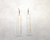 Prairie School Brass Earrings |  Frank Lloyd Wright | Architecture | Lightweight | Statement | Gift